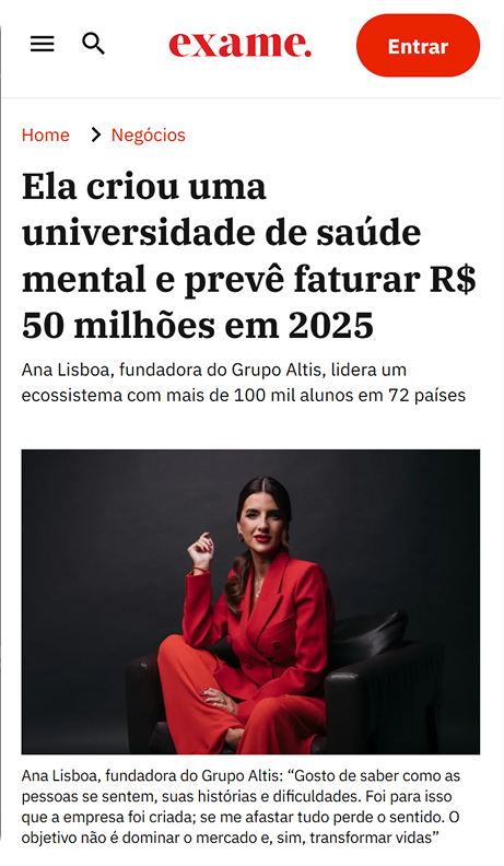 Ana Lisboa na Exame