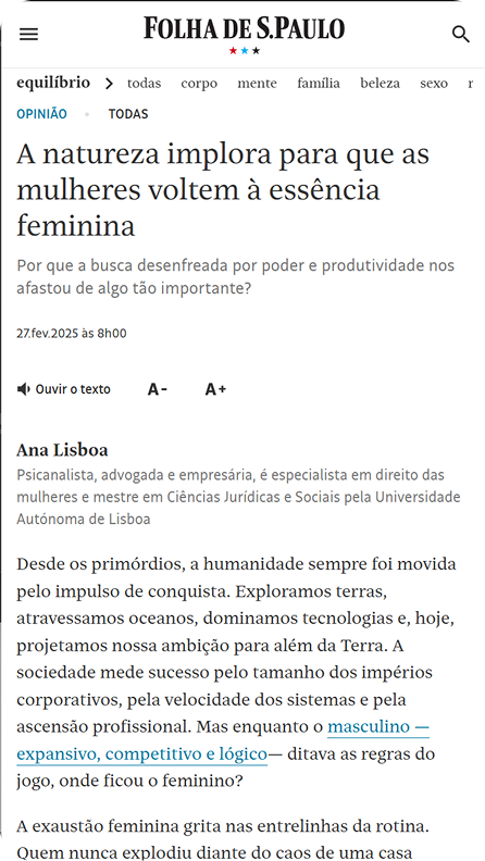 Ana Lisboa na Folha de S.Paulo