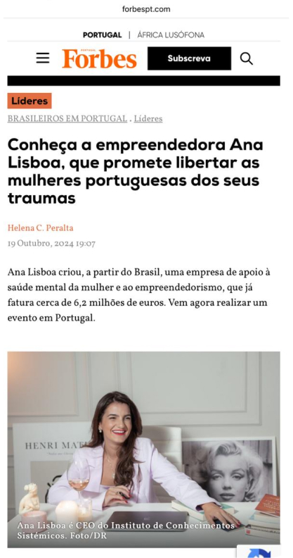 Ana Lisboa na Forbes Portugal
